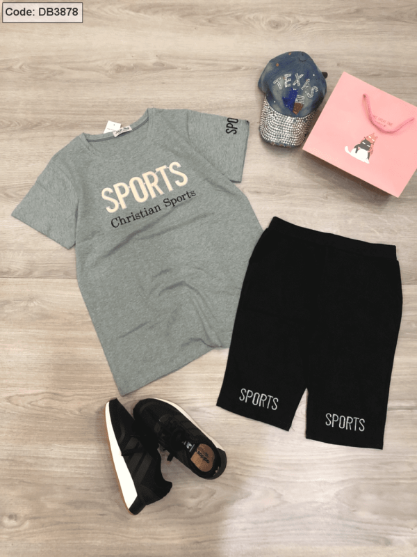 Đồ bộ quần lỡ áo  thêu chữ Sports