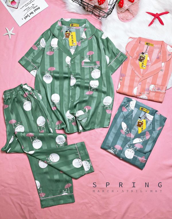 Đồ bộ Pijama vải gấm in hình dù