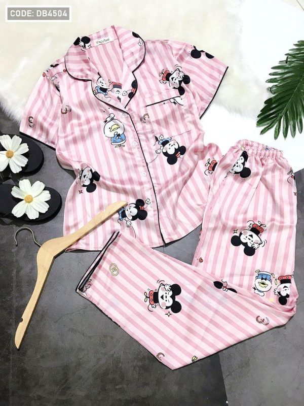 Chợ bán sỉ set bộ pijama tay ngắn quần dài họa tiết Mickey
