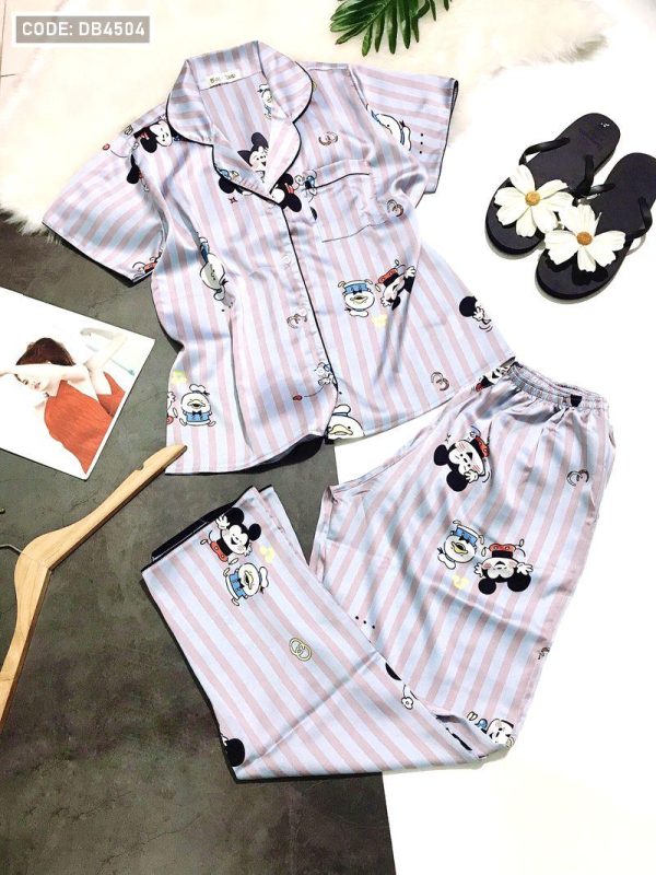 Chợ bán sỉ set bộ pijama tay ngắn quần dài họa tiết Mickey
