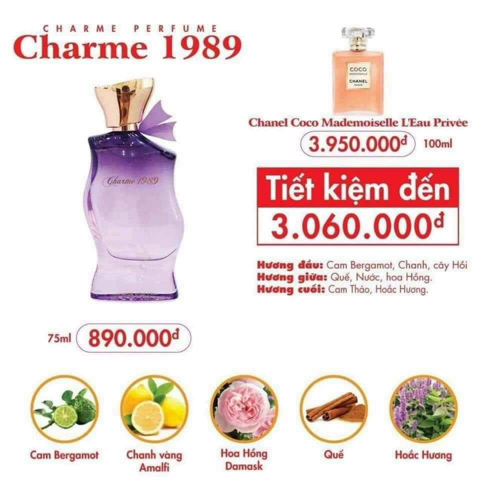 Cần lấy sỉ hàng chính hãng- Nước hoa mùi nữ Charme 1989 for her