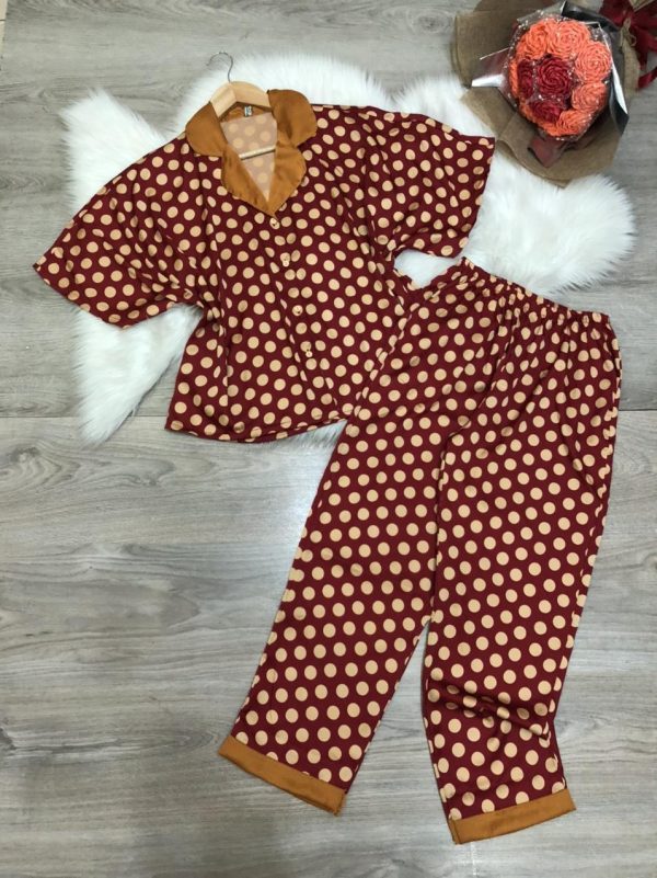 Xưởng sỉ đồ bộ nữ Pijama tay bèo quần dài vải latin