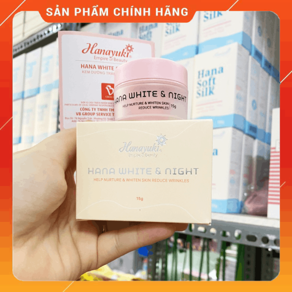 Kem face dưỡng trắng da ban đêm Hana White & Night Mini Hanayuki - 8936205370049