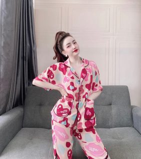 Đồ bộ nữ Pijama tay dơi quần lỡ vải mango - DB5769