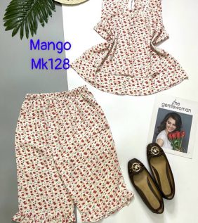 Đồ bộ nữ áo sát nách 2 quần lỡ vải mango - DB5776