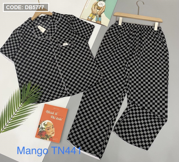 Top 1 kho sỉ đồ bộ nữ Pijam tay ngắn quần dài vải Mango