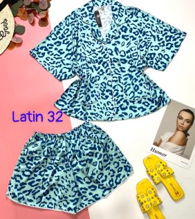 Đồ bộ nữ pijama chất Latin tay dơi quần đùi - DB5800