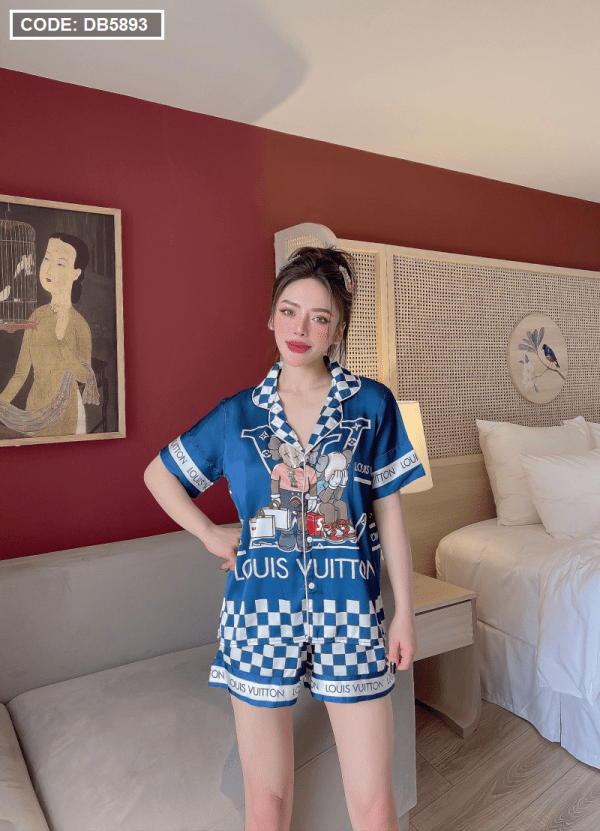 Đồ bộ nữ pijama mạc sam tay ngắn quần đùi vải latin - DB5893