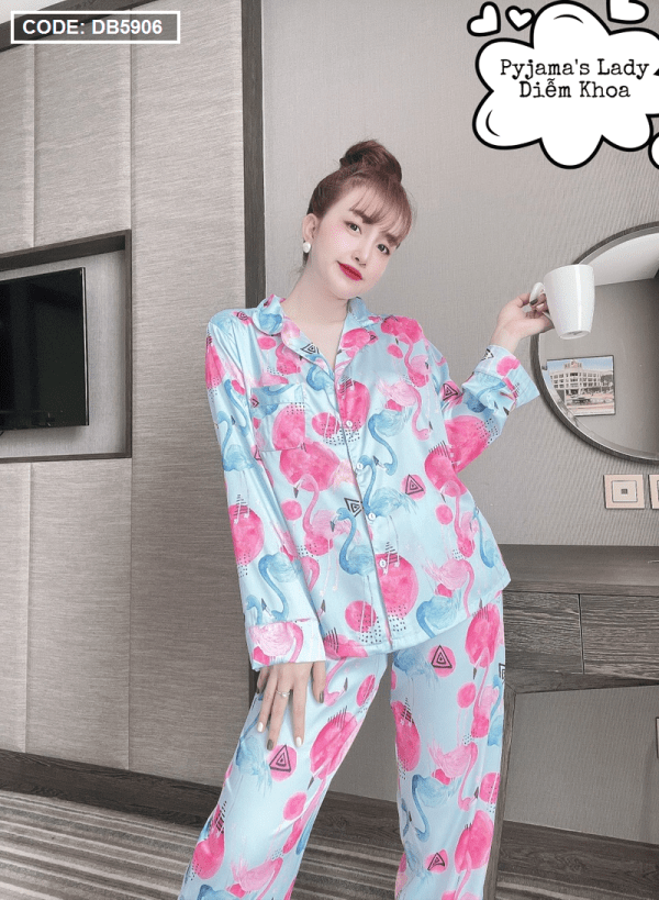 Đồ bộ nữ Pijama tay dài quần dài Latin Cao Cấp - DB5906