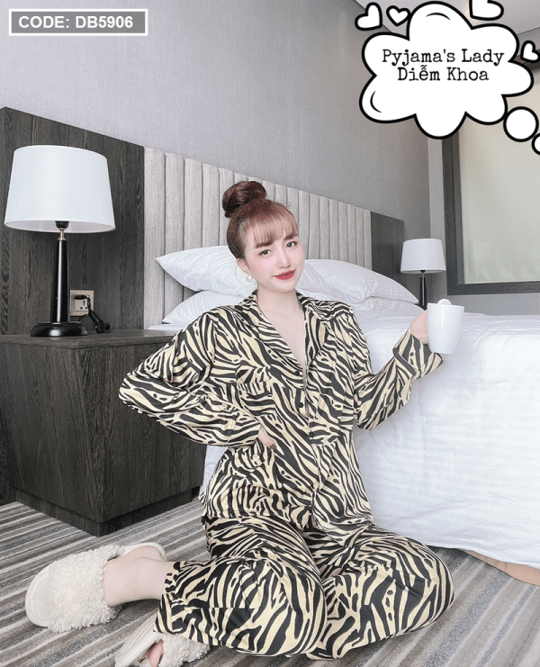 Đồ bộ nữ Pijama tay dài quần dài Latin Cao Cấp - DB5906