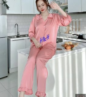 Bộ pijama nữ quần dài cổ sen - DB0943