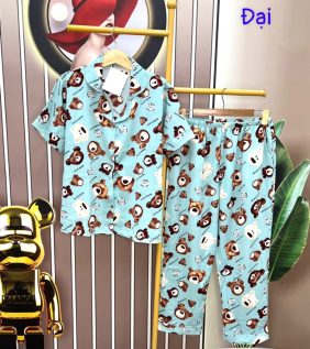 Đồ bộ quần dài pijama áo tay ngắn họa tiết - DBO2780