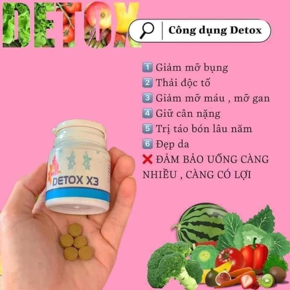 Detox X3  Trà xanh  rau xanh  thảo dược thiên nhiên