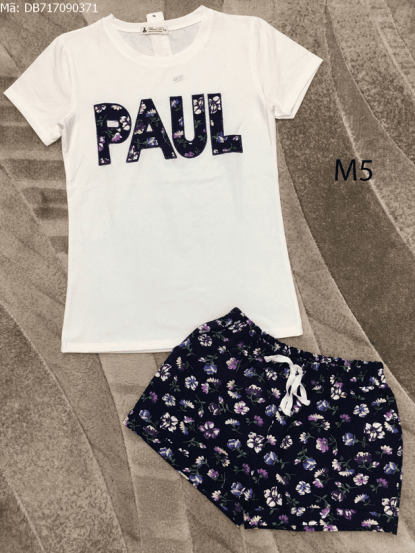 Đồ bộ quần đùi áo trắng PAUL