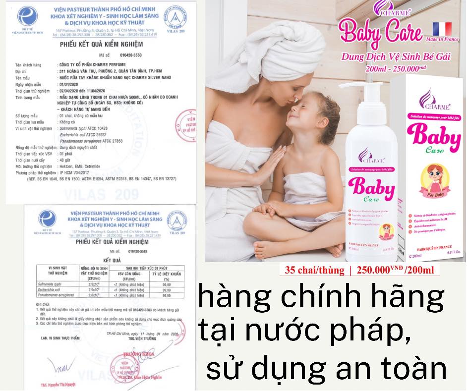 Dung dịch vệ sinh bé gái Baby Care charme chính hãng